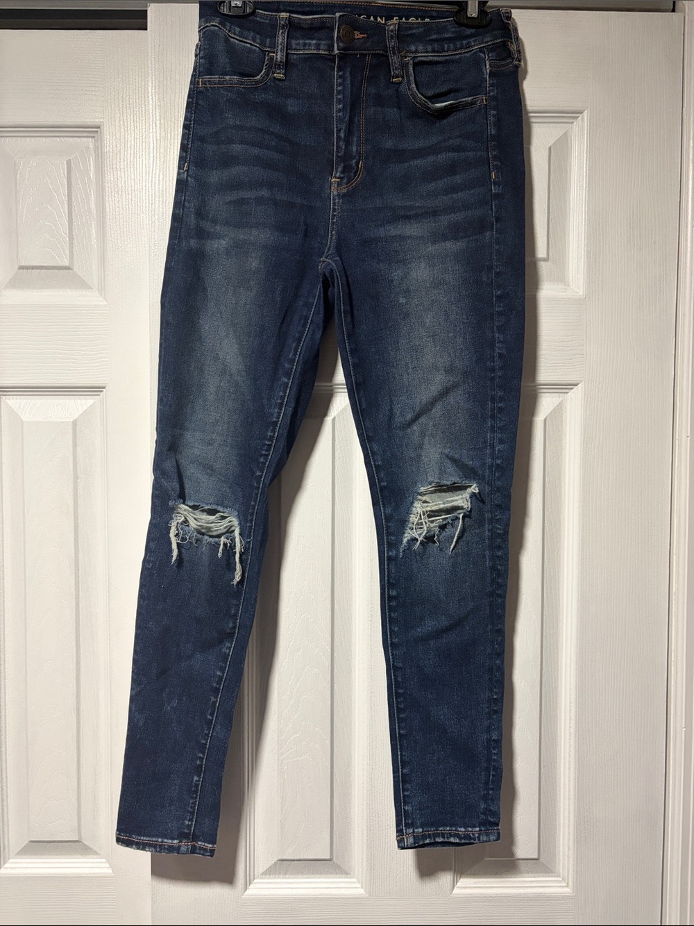 American Eagle Outfitters Blue Distressed Skinny Jeans